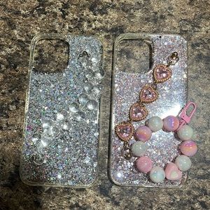 2 BRAND NEW GLITTER PHONE CASES FOR IPHONE 13 PROMAX!!